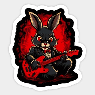 Rock music rabbit bunny guitarist Sticker